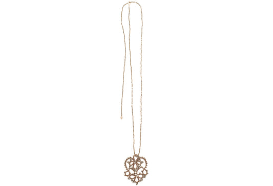 Lotus Heart lucky charm pendant, gold