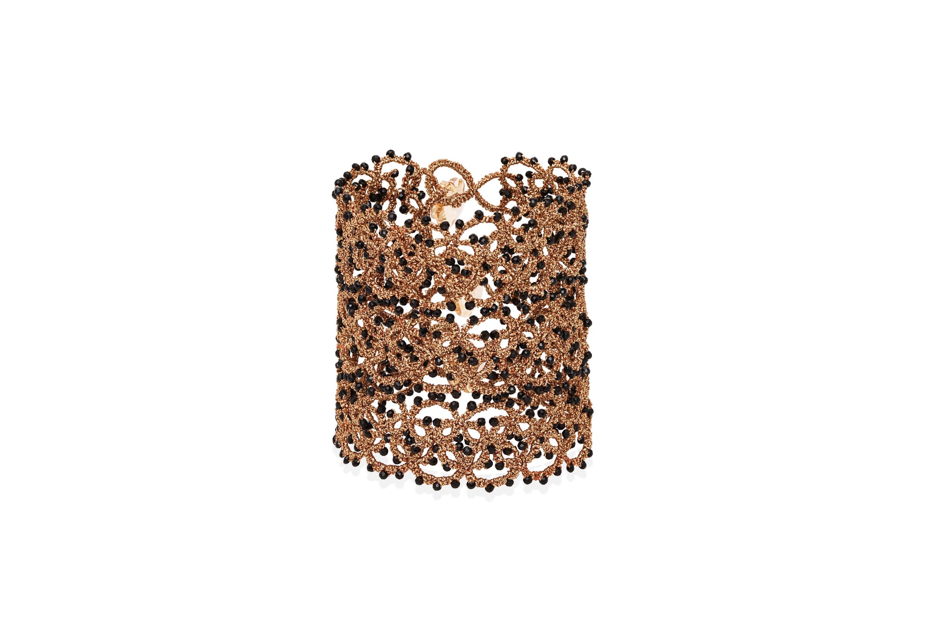 Art  Deco lace large bracelet on white background