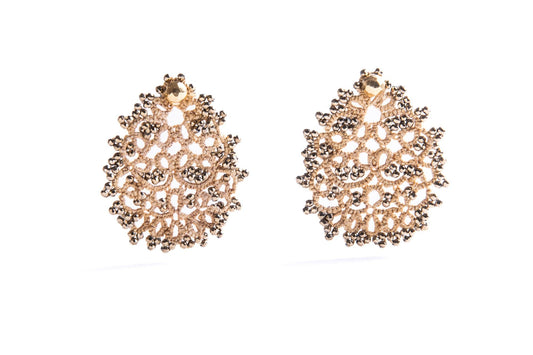 Indy botanical dyed handcrafted gemstone lace earrings