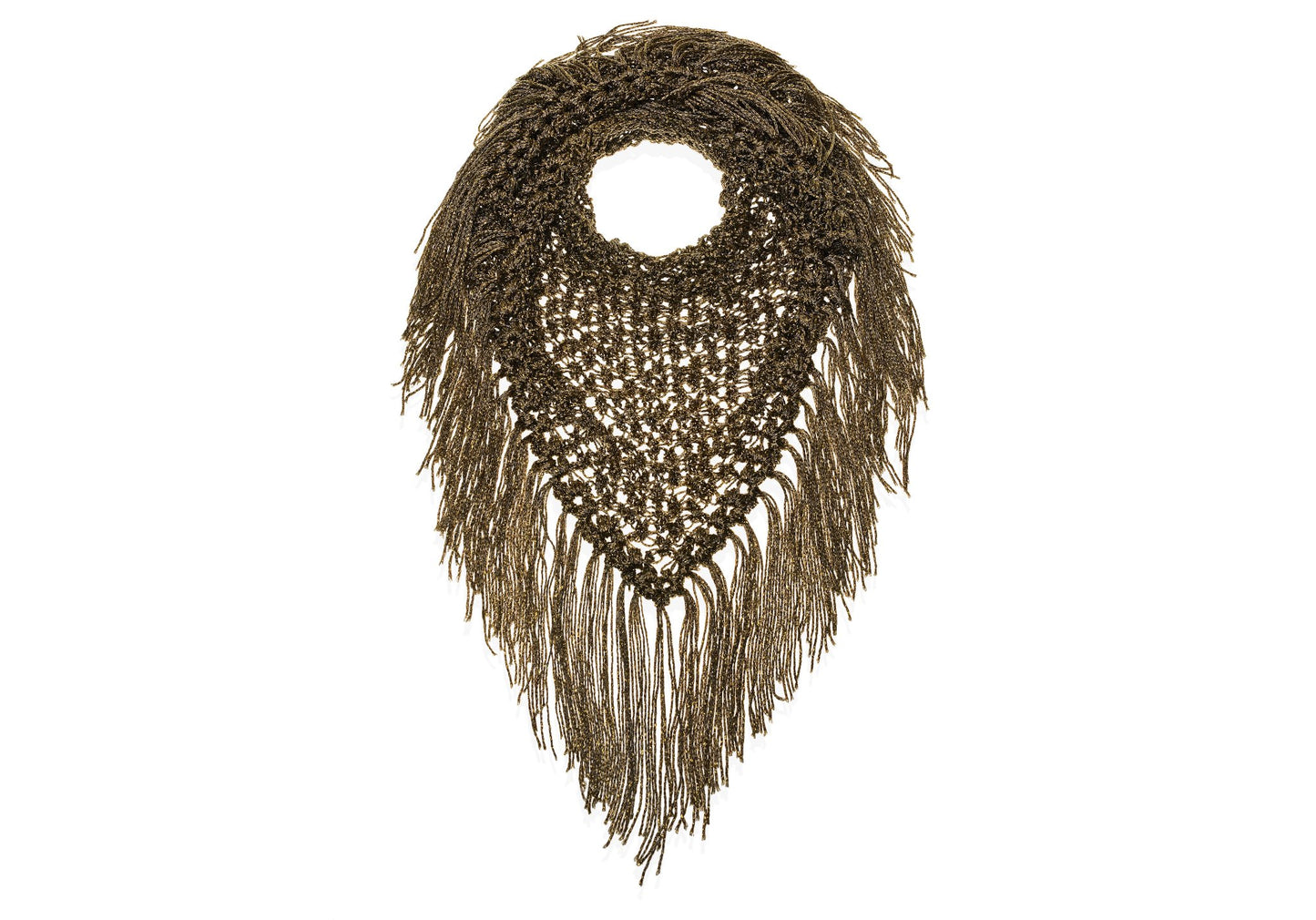 Hand-crocheted scarf/neck accessory bronze