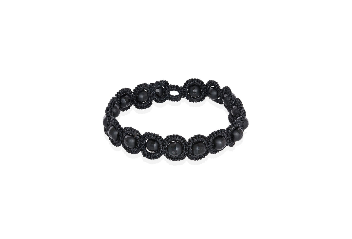 Avatar black onyx handcrafted gemstone lace bracelet