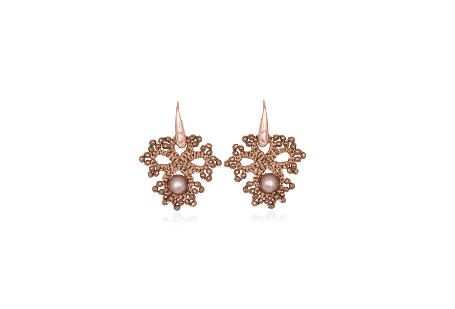 Claire handcrafted gemstone lace earrings copper bronze