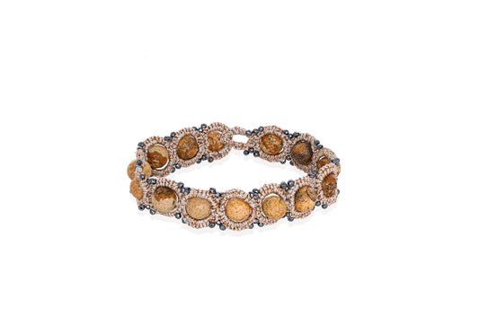 Avatar lace bracelet, beige dark grey