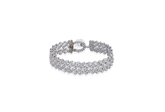 Fine lace bracelet, silver