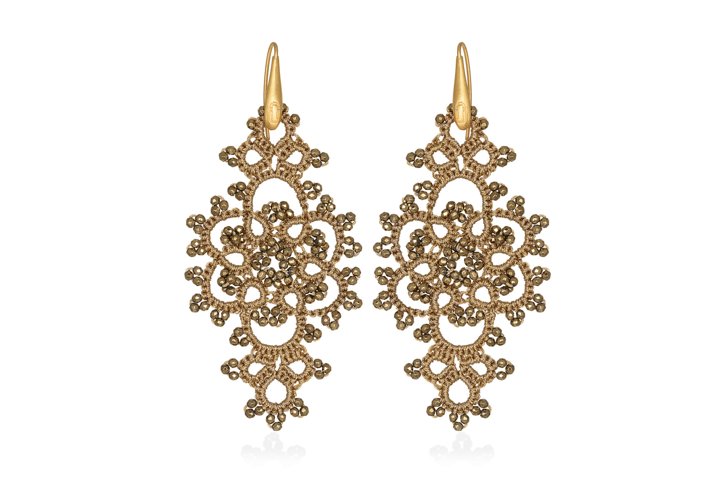 Thalia lace earrings, gold