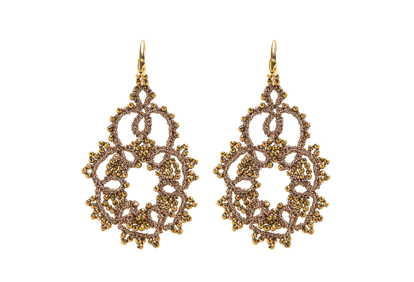 Agatha lace earrings, gold