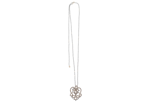 Lotus Heart lucky charm pendant, pink gold silver