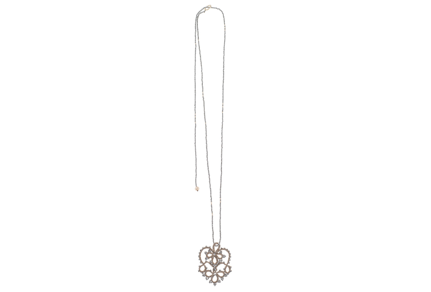 Lotus Heart lucky charm pendant, pink gold silver