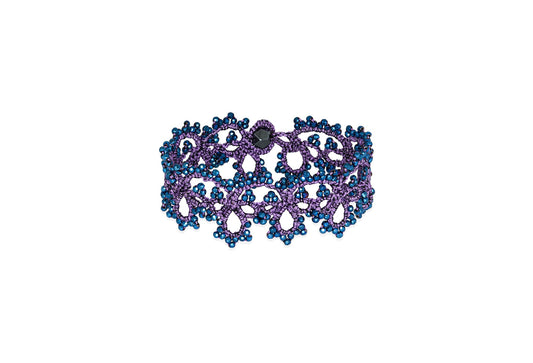 Amelia lace bracelet purple blue close up