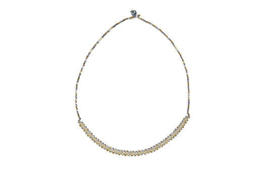 Tennis handcrafted lace necklace in white backround