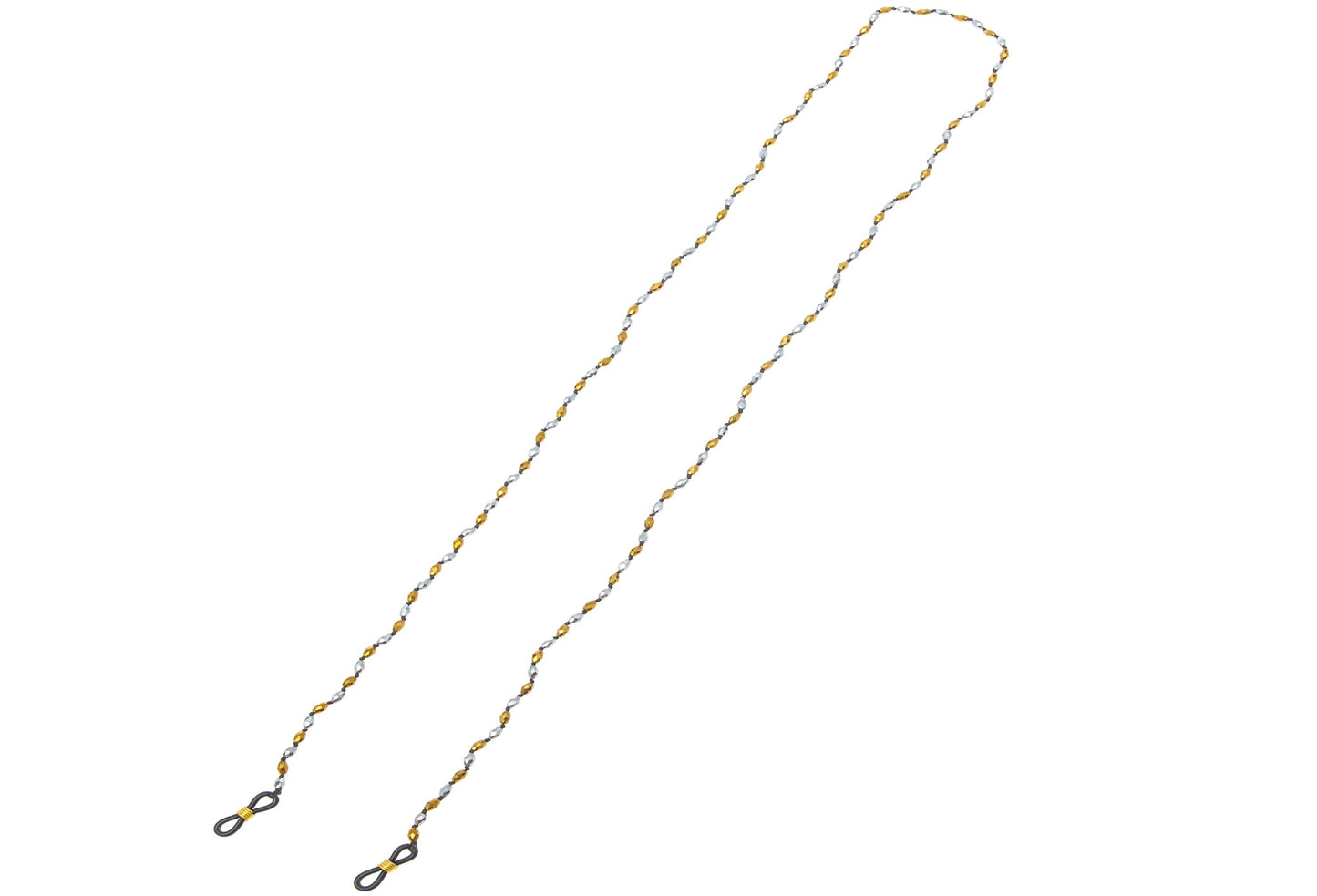 Eyeglass handcrafted chain with natural gemstones on white backround