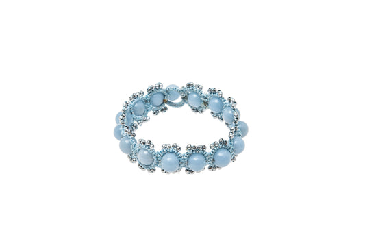 Ocean chic handcrafted gemstone lace bracelet angelite