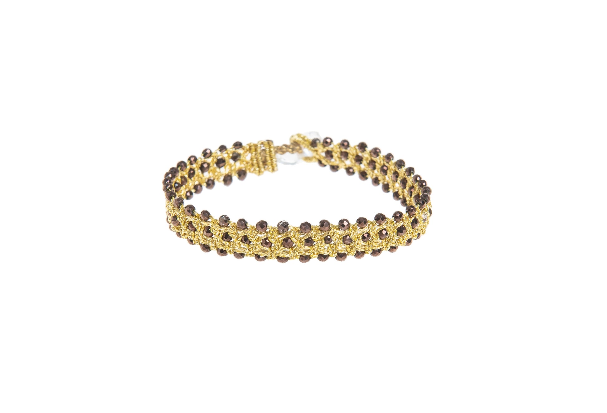 Tennis handcrafted lace bracelet on white backround