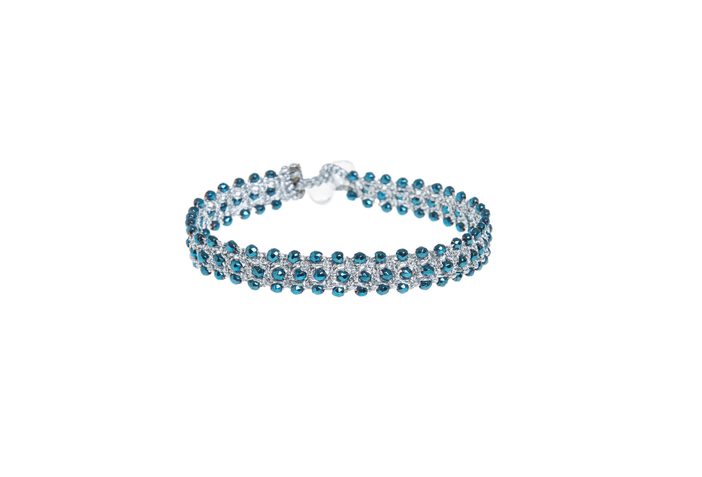 Tennis handcrafted lace bracelet on white backround