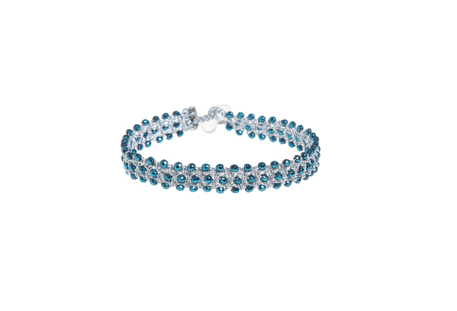 Tennis handcrafted lace bracelet on white backround