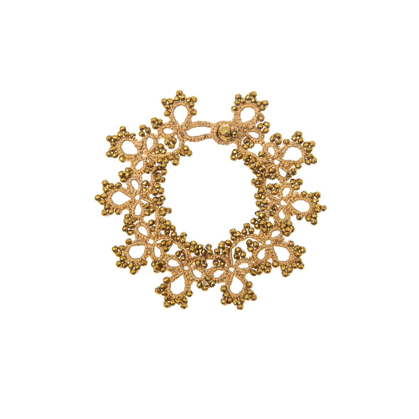 Amelia botanically dyed handcrafted lace bracelet onion skins