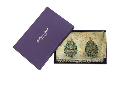 Botanically dyed scarf and earrings gift box set
