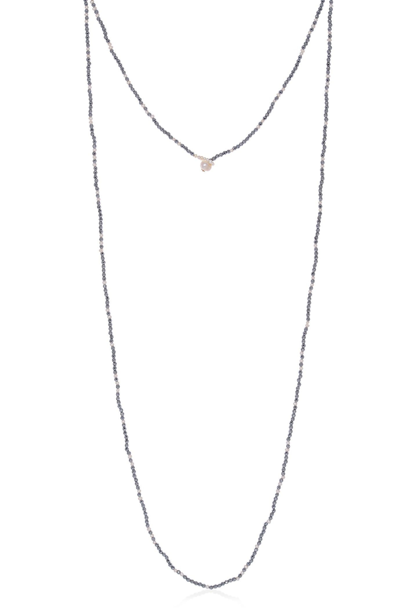 Chain with natural gemstones & fresh water pearl