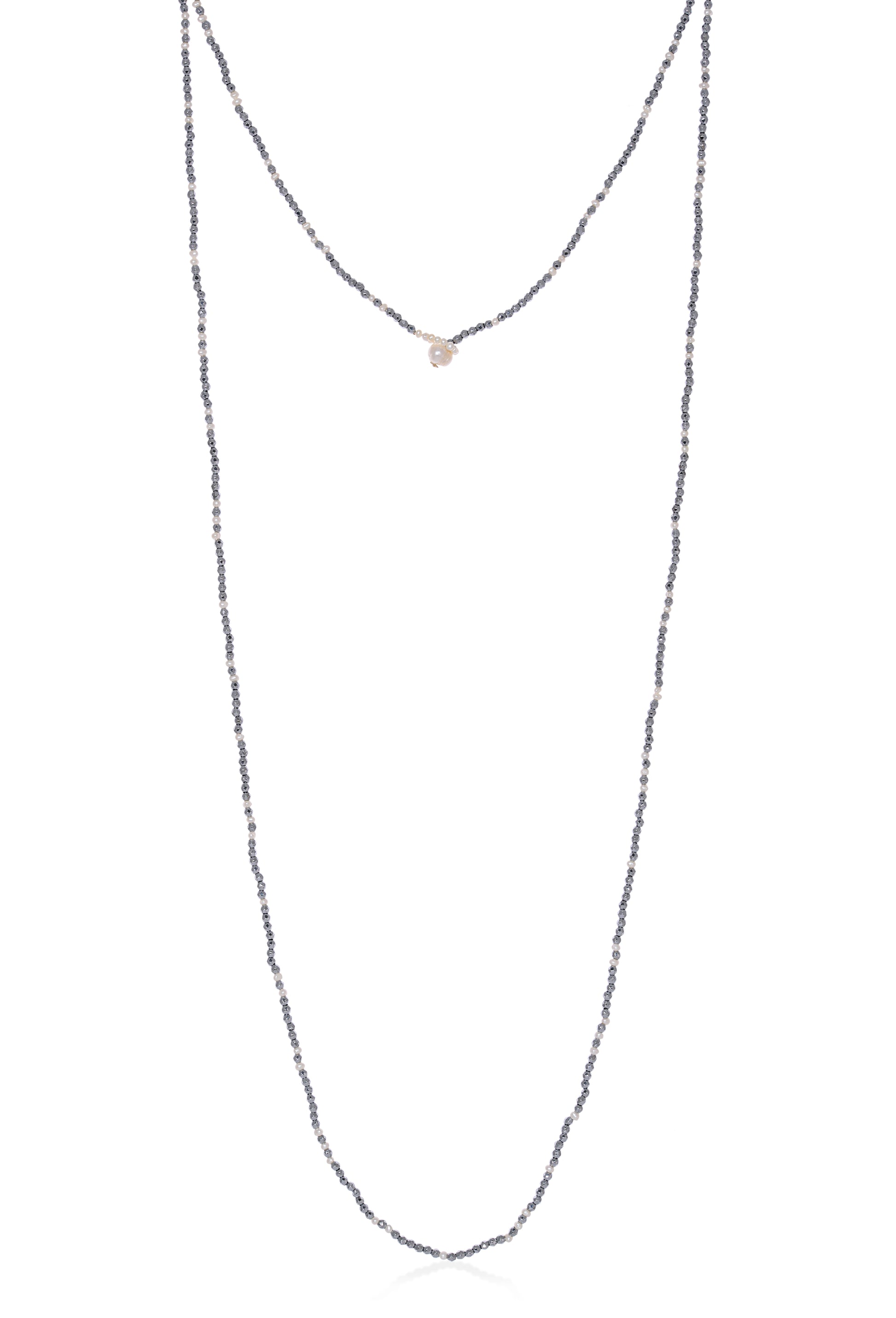 Chain with natural gemstones & fresh water pearl