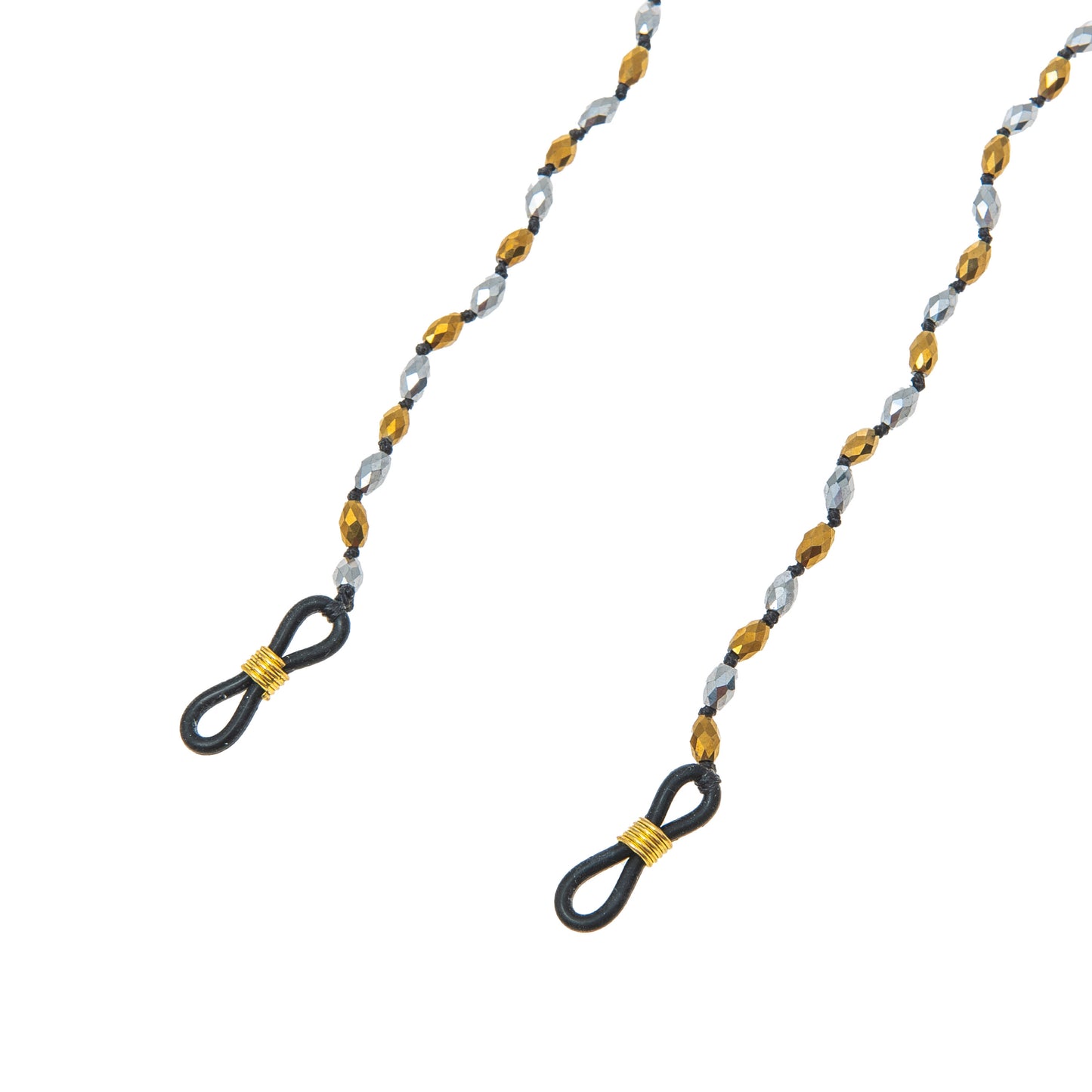 Eyeglass handcrafted gemstone chain, silver gold