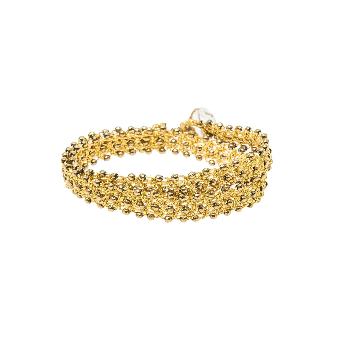 Tennis lace choker/double bracelet, gold