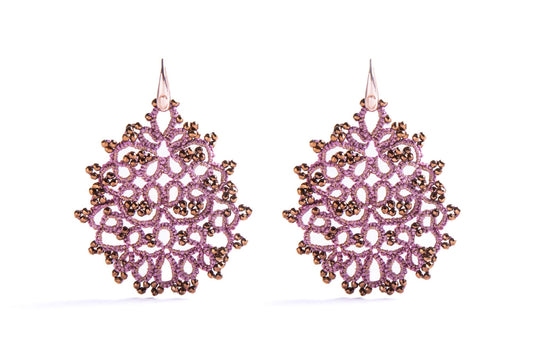 Gaia lace earrings, elderberries