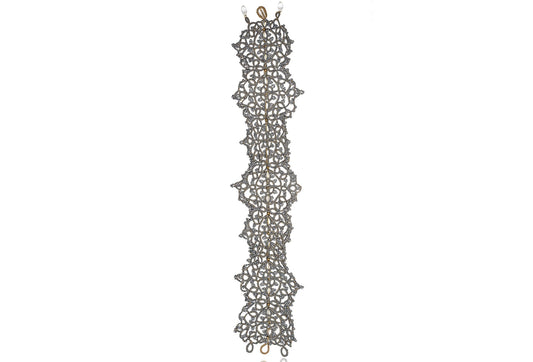 Contessina Lace JewelleryAriadne lace choker, grey gold silver