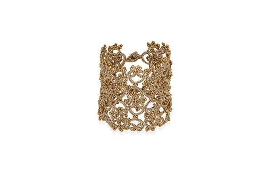 Contessina Lace JewelleryArt Deco large lace bracelet, gold