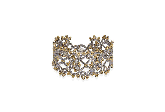 Contessina Lace JewelleryArt Deco small lace bracelet, grey gold