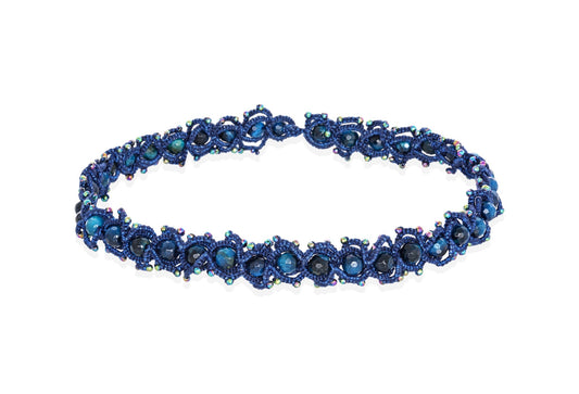 Contessina Lace JewelleryAvatar lace choker, blue cat's eye