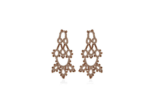 Contessina Lace JewelleryBijoux lace earrings, chocolat bronze