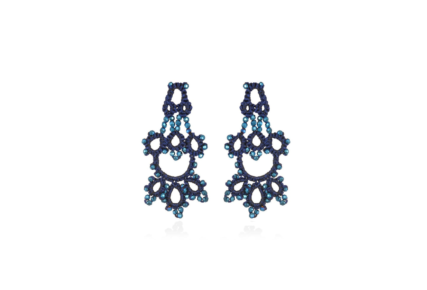 Bijoux handcrafted gemstone earrings navy blue