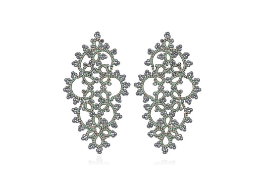 Contessina Lace JewelleryCarol lace earrings, mint silver