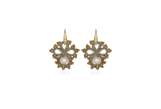 Contessina Lace JewelleryClaire lace earrings, grey gold