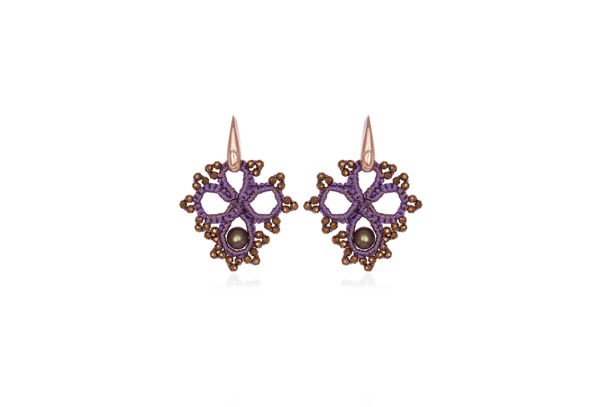 Contessina Lace JewelleryClaire lace earrings, purple bronze