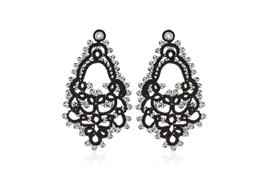 Contessina Lace JewelleryGodiva lace earrings, black silver