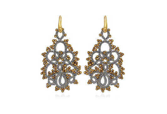 Contessina Lace JewelleryMelina lace earrings, grey gold