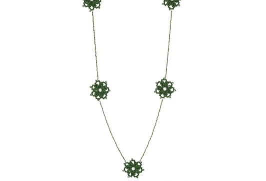 Contessina Lace JewelleryRosette lace necklace, vintage green