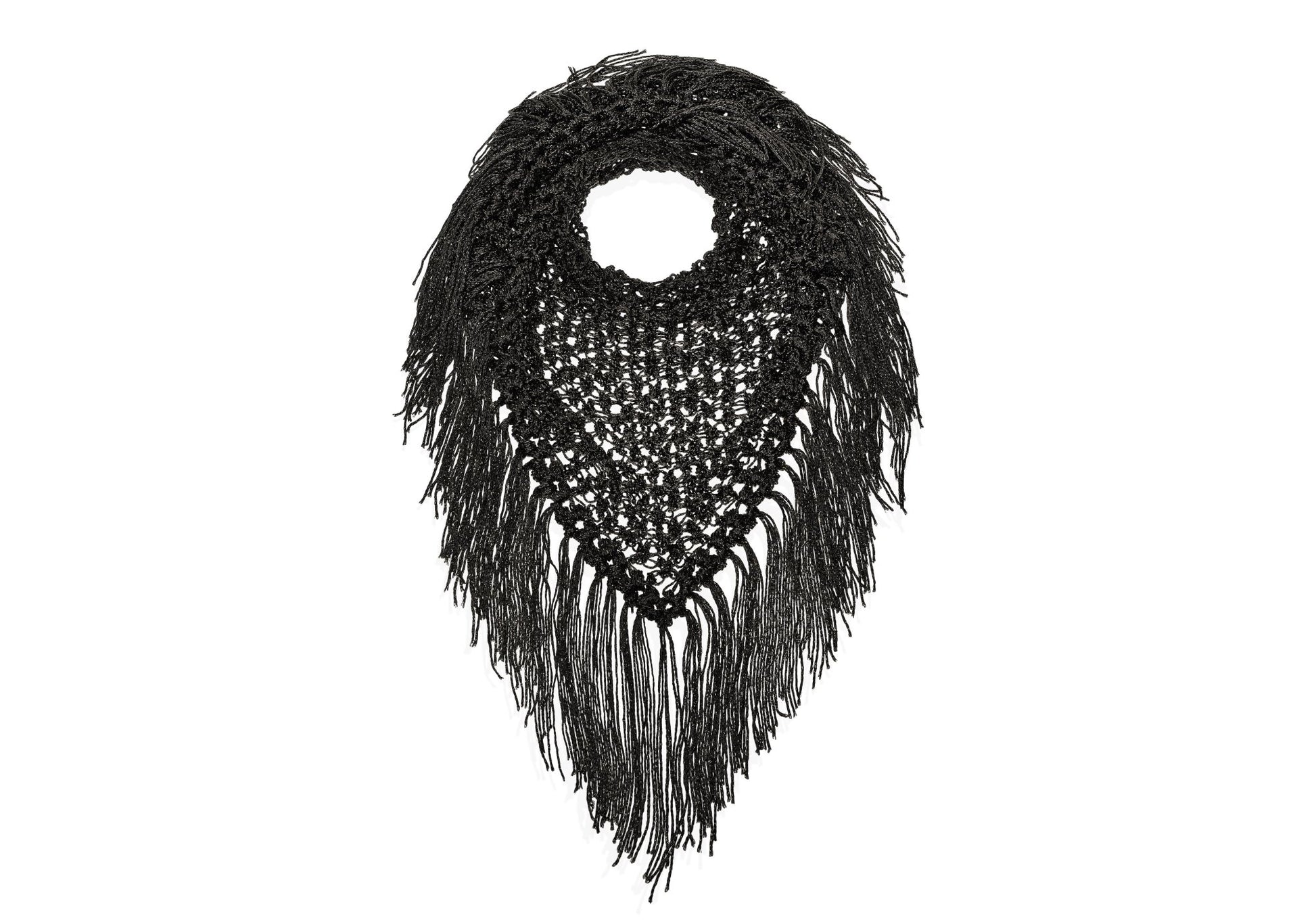 Hand-crocheted scarf/neck accessory  black