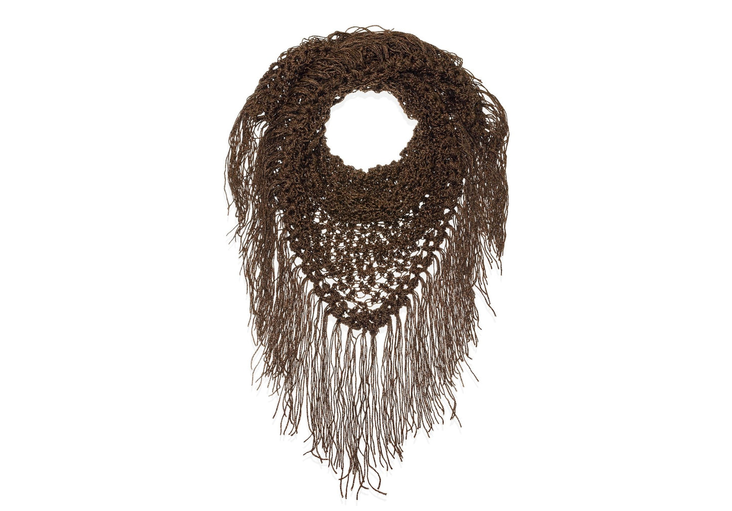 Hand-crocheted scarf/neck accessory chocolate