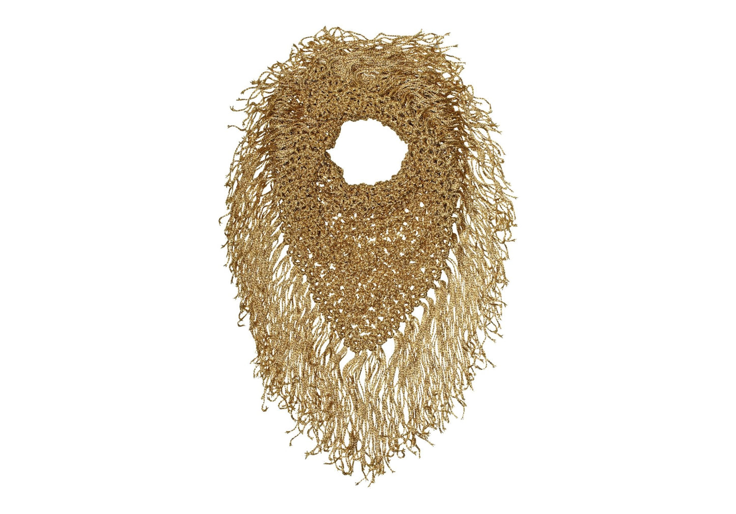 Hand-crocheted scarf/neck accessory gold