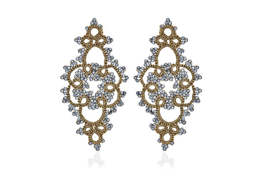 Contessina Lace JewellerySophie lace earrings, sand silver