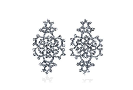 Contessina Lace JewelleryThalia lace earrings, grey silver