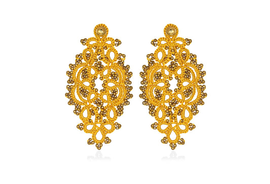 Contessina Lace JewelleryVintage Alexandra lace earrings, mustard gold