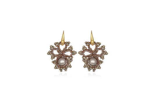 Claire lace earrings, bronze gold