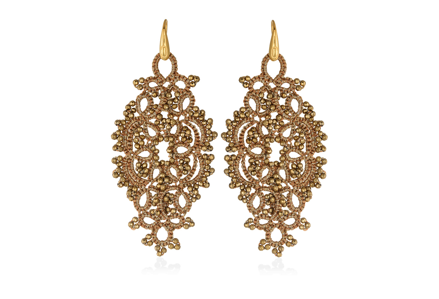 Alexandra lace earrings, gold