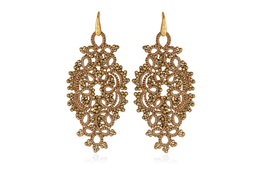 Alexandra lace earrings, gold