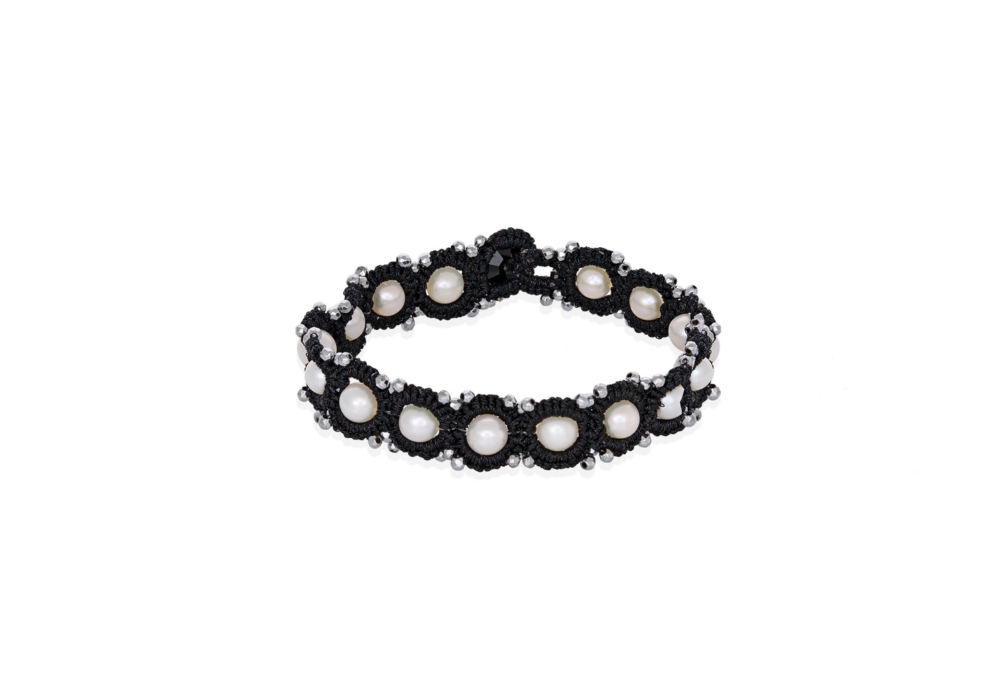 Chic lace bracelet, fresh water pearls