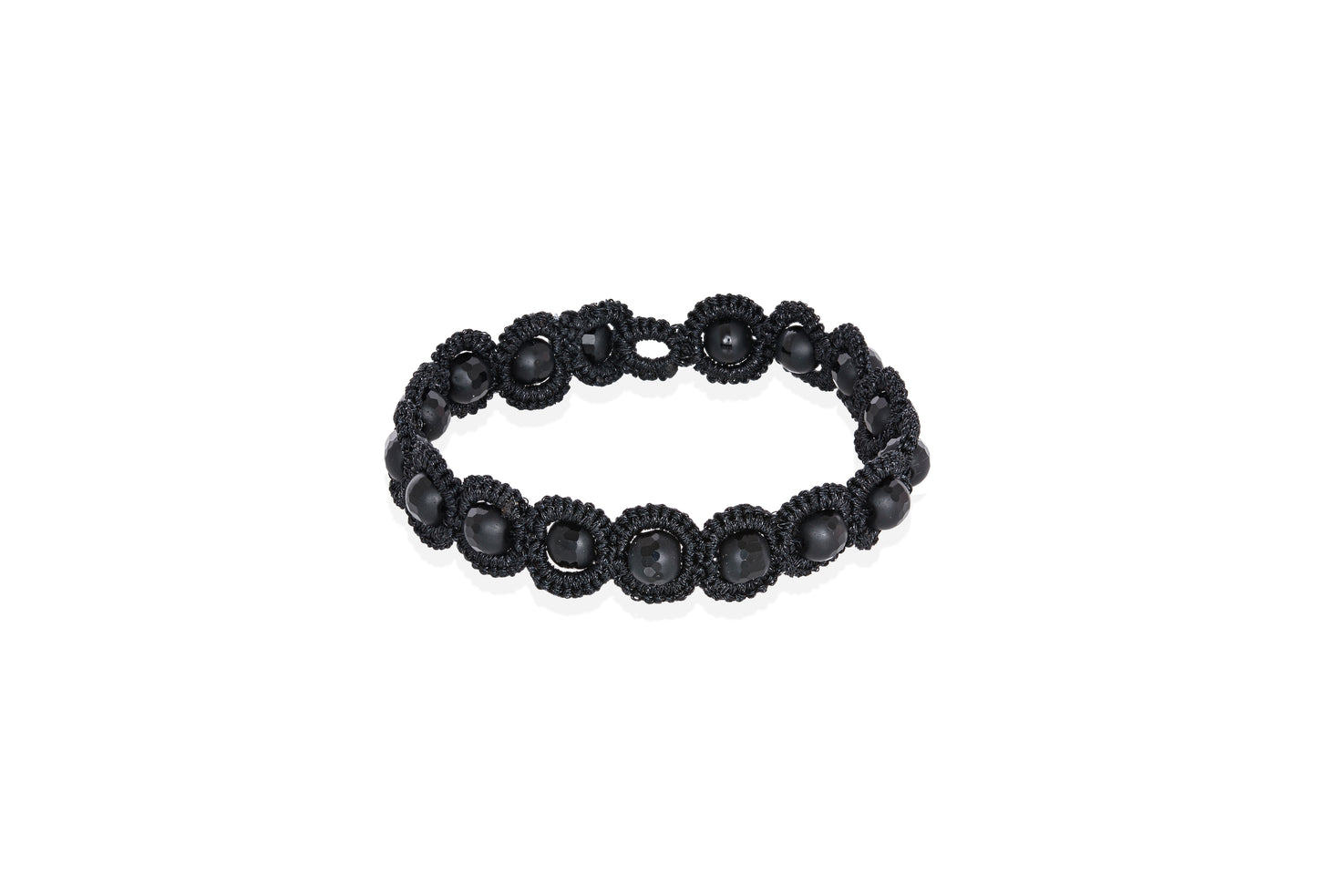 Avatar lace bracelet, black onyx
