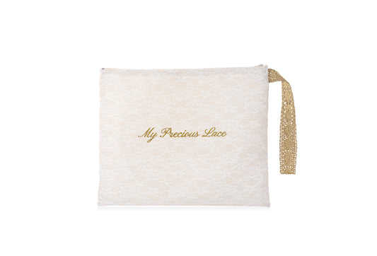 Branded lace jewellery travel pouch